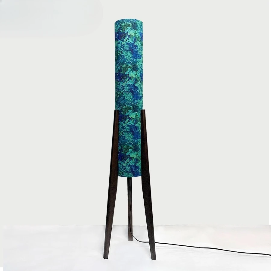 Wooden Floor Lamps LED Nordic Art Minimalist Fabric Lampshade Modern Bedroom Living Room Study