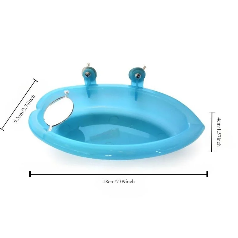 Mirrored Bird Bath Pet Cage Bath Basin Parrot Bath Basin Parrot Shower Supplies with Mirror Bird Cage Accessories Pet Toys