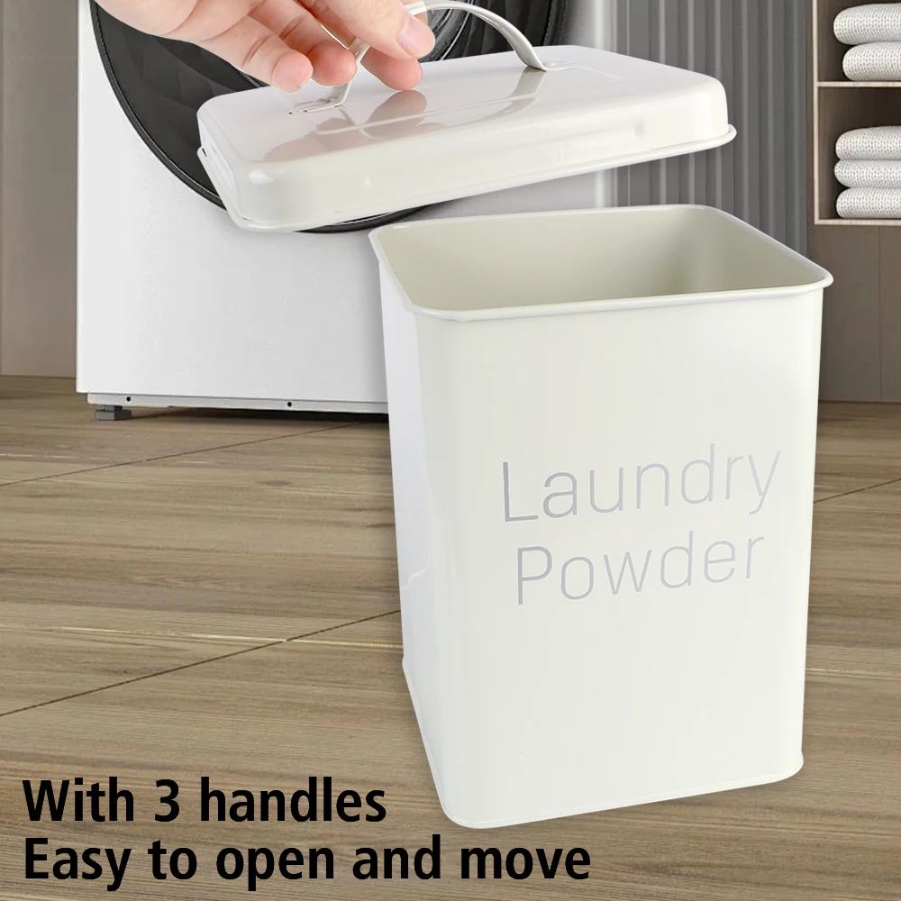 Beczka na proszek do prania 3KG z miarką Pojemnik na detergent do prania Pojemnik na przekąski Pojemnik na ziarno — zdjęcie 4