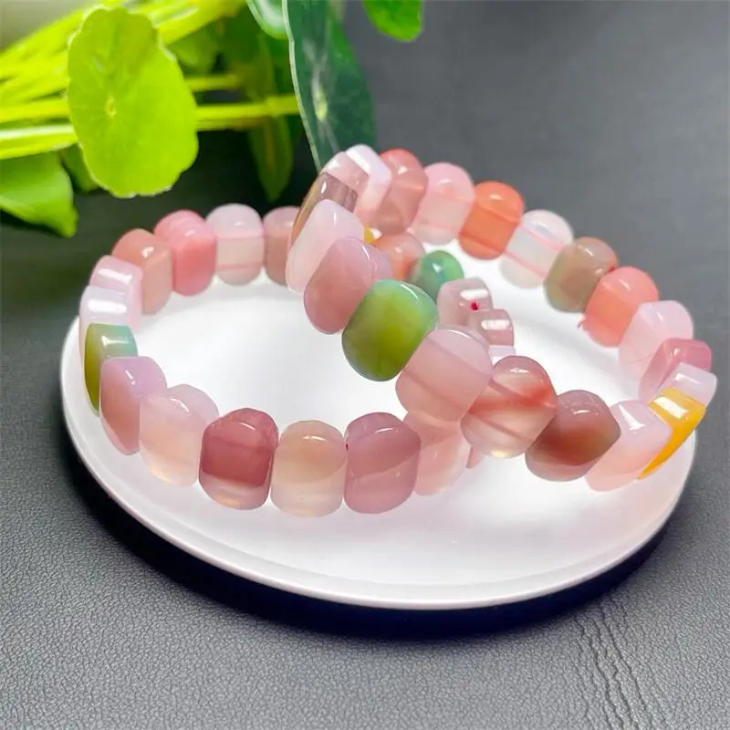 

10X14MM Natural Yanyuan Agate Bangle Women Fengshui Jewelry Stretch Bangle Children Birthday Gift 1pcs