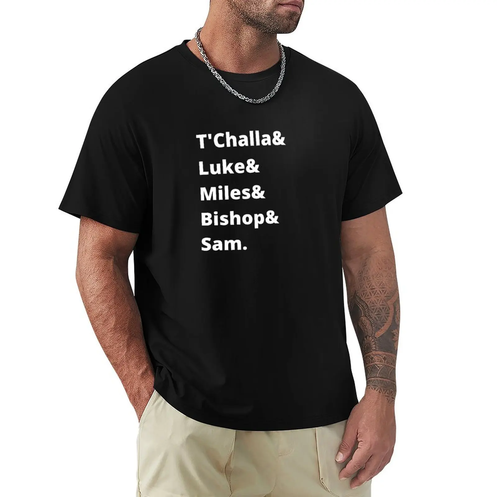 

T'Challa&Luke&Miles&Bishop&Sam T-Shirt Blouse custom t-shirts summer top men clothing