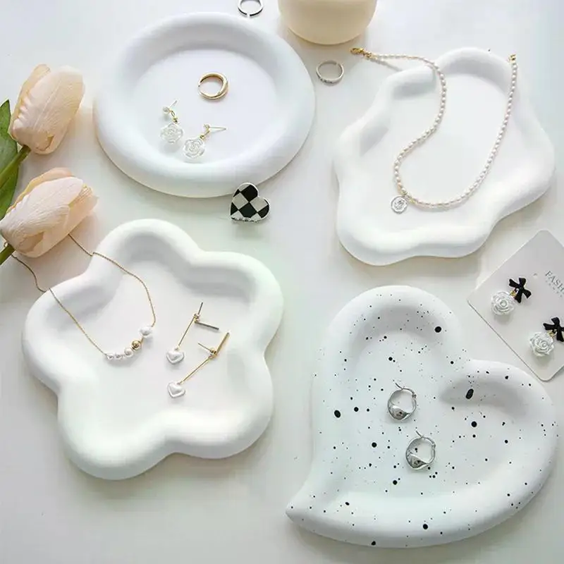 Creative Jewelry Dish White Cloud Storage Tray Watch Keys Tray Holder Household Storage Ornament Decor Photographic Props