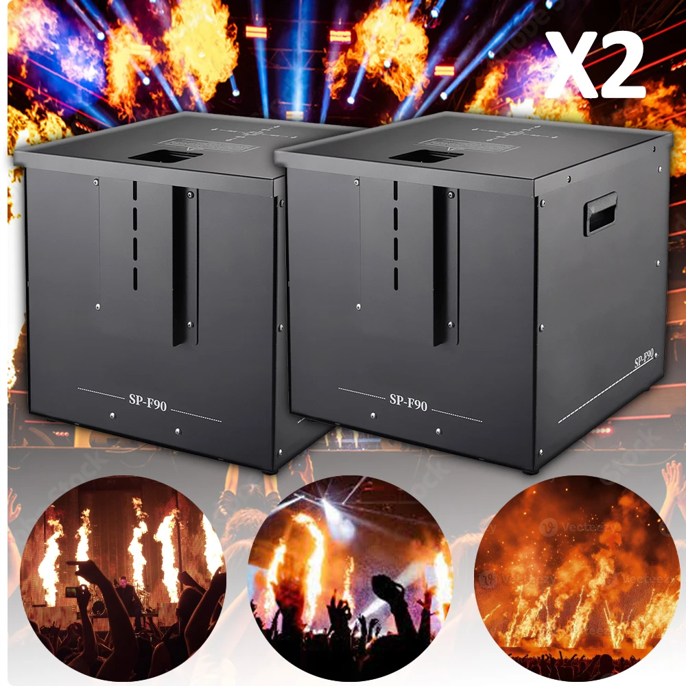 YUER 2Pcs/Lot 350W Waterproof Flame Machine IPX3 DMX512 Vertical 8-10m Spray 5L Tank for Outdoor Events Stage Show Concert