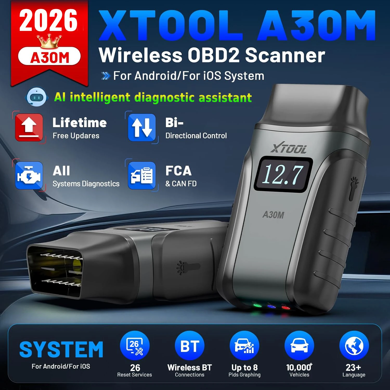 USA Stock XTOOL A30M Kit Anyscan Android Scanner Automotive Diagnostic Machine Appareil Diagnostic Bidirectional Scan Tool view 2