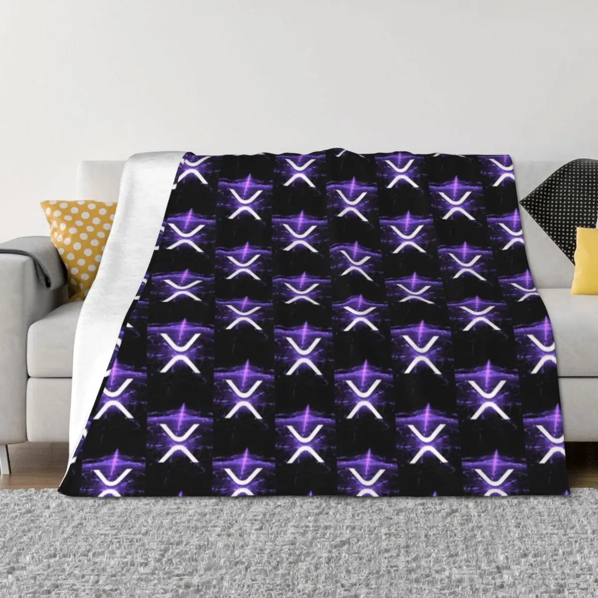 XRP cryptocurrency - XRP V-Neck Classic Throw Blanket Polar Heavy decorative Soft Plaid Blankets
