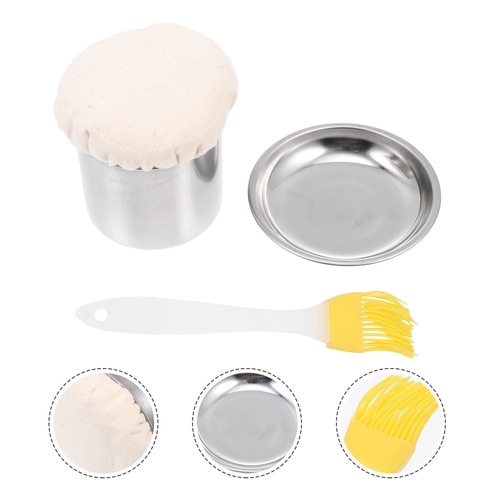 

Pancake Spreading Tool Pancake Pan Oil Applicator with Oil Brush and Tray