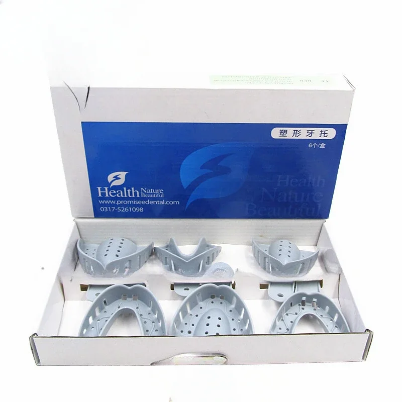 

Dental molded trays with holes for random shaping and impression for dentistry