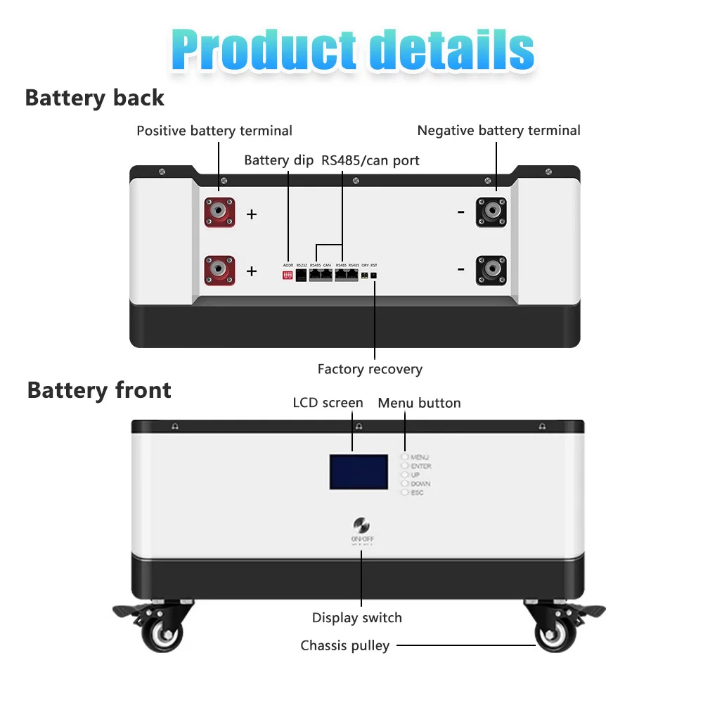 51.2V 100AH 200AH 300AH 400AH 500AH Storage Household Photovoltaic Power Generation System With LiFePO4 Lithium Battery