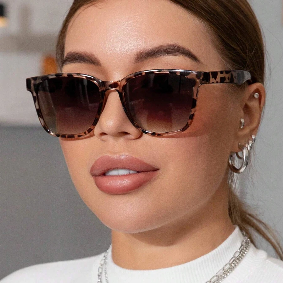 Okulary przeciwsłoneczne retro 2025 klasyczne kwadratowe damskie okulary przeciwsłoneczne oversize damskie męskie retro leopard luksusowe okulary przeciwsłoneczne UV400