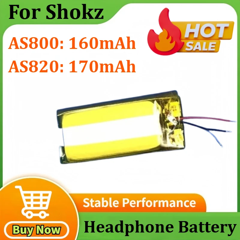 

3.8V/3.85V 160mAh 170mAh Battery for Shokz Aeropex AS800 AS820 Headphone Battery