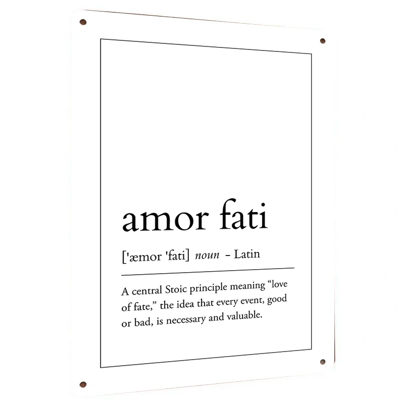 Custom Metal Wall Art Amor Fati Stoic Philosophy Decor Latin Proverb Home Decoration
