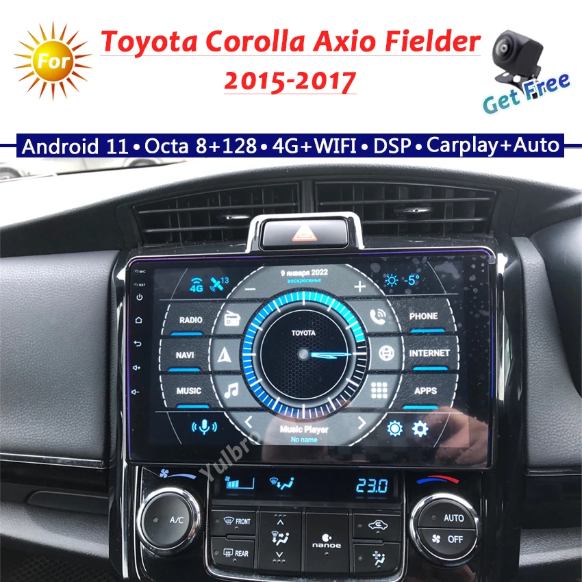 For Toyota Corolla Axio Fielder 2015-2017 Android Auto Car Radio Carplay Multimedia WIFI Gps Navigation Headunit Stereo Recorder