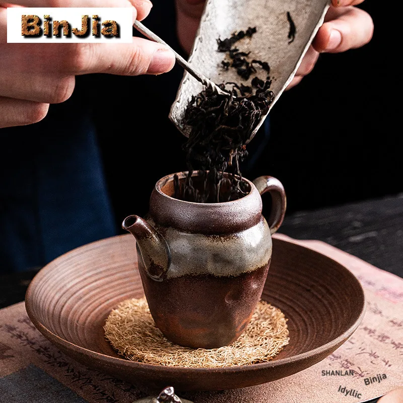 150ml Kiyomizu-yaki Coral Kiln Change Ceramic Teapot Luxury Tea Infuser Pot Tea Soaking Kettle with Filter Drinkware Ornaments