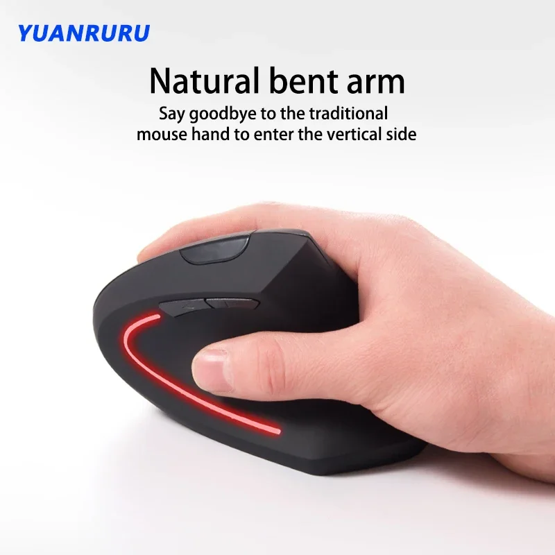 2 4G Wireless Bluetooth Mouse Vertical Ergonomic Gaming Mouse 1600 DPI For PC