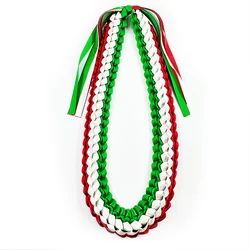 Party Decoration Hanging Leis Artificial Hawaiian Garland Wreath Leis Silk Ribbon Flower