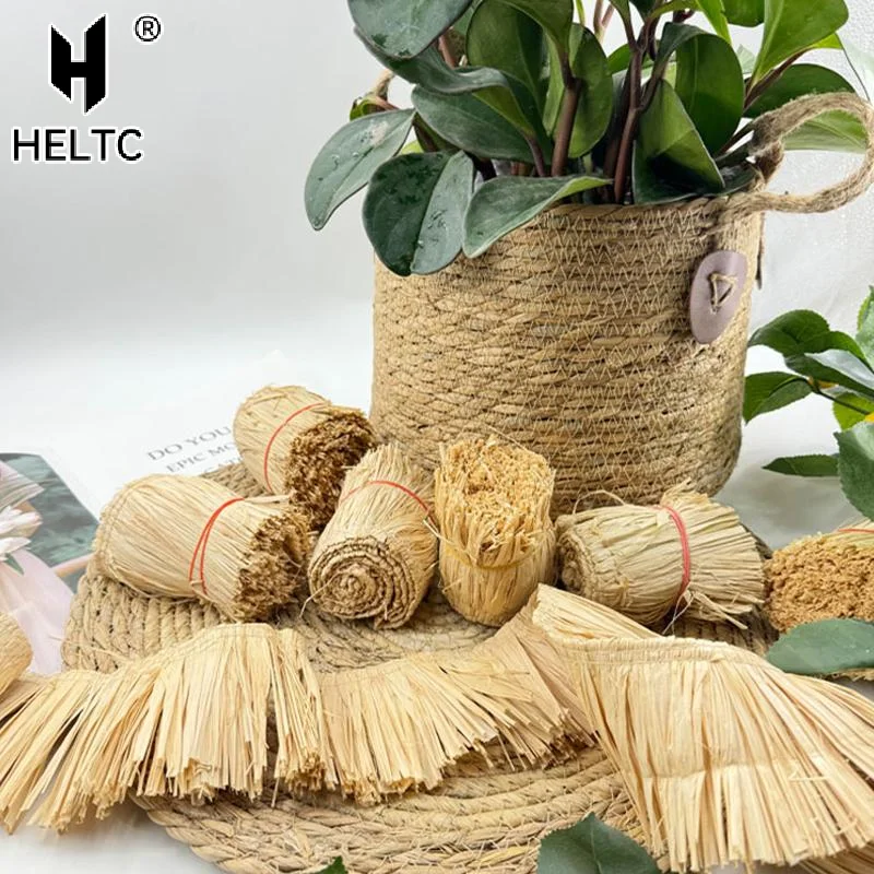 Natural Wedding Garland DIY Home Supply Background Wall Decoration Raffia Straw Tassels Jute Fringe Trim 1meter