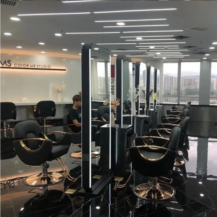 Barber shop hair salon special lamp single-sided double-sided four-sided lamp mirror floor mirror no chair