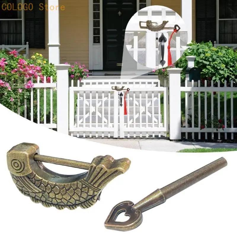 Бронзовая рыба форма винтажных замков антикварного стиля замок маленький для деревянных чемоданов d0ld