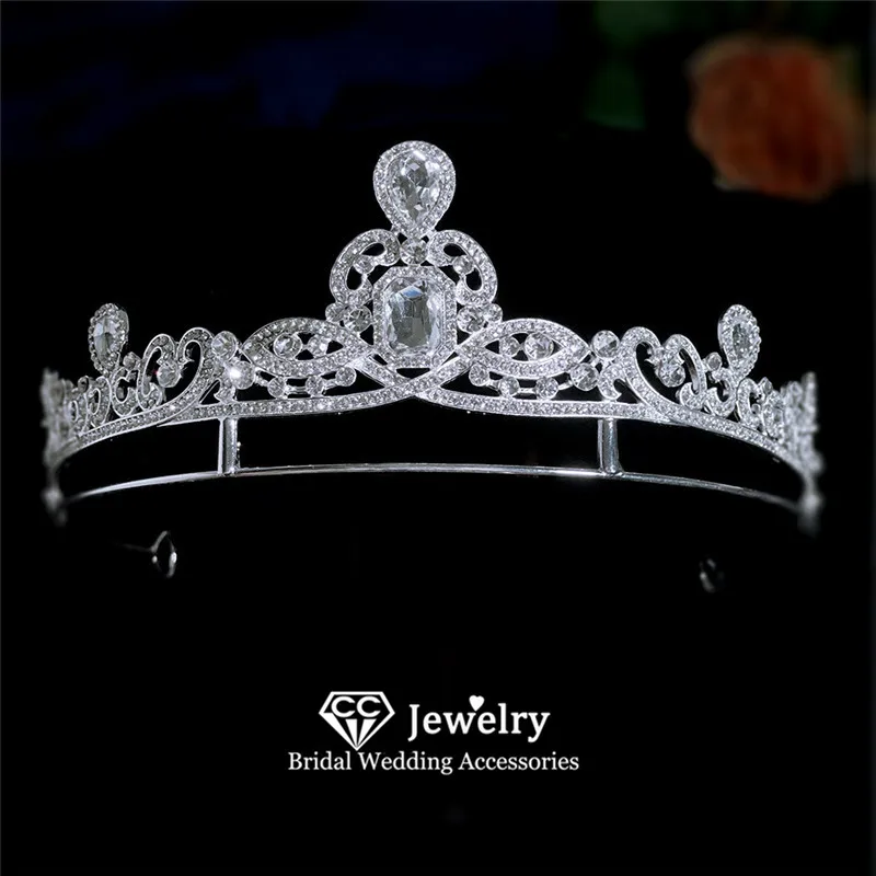 

CC Vintage Crowns Women Hair Accessories Bridal Headpiece Engagement Hairwear Wedding Tiaras Water Drop Shape Coronets YQ268