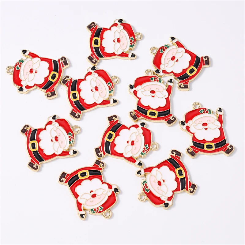 

Duarte 20Pcs/Lot Cute Enamel Christmas Santa Claus Charms Pendants for Making Necklaces Earrings DIY Crafts Jewelry Accessories