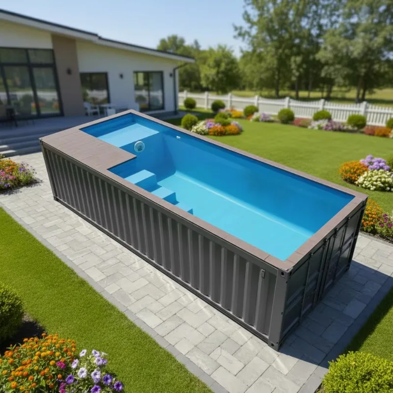 Enclosed Privacy Container Swimming Pool Optional Isolation Fence Private Space Design Outdoor Above Ground Pool Private Villa