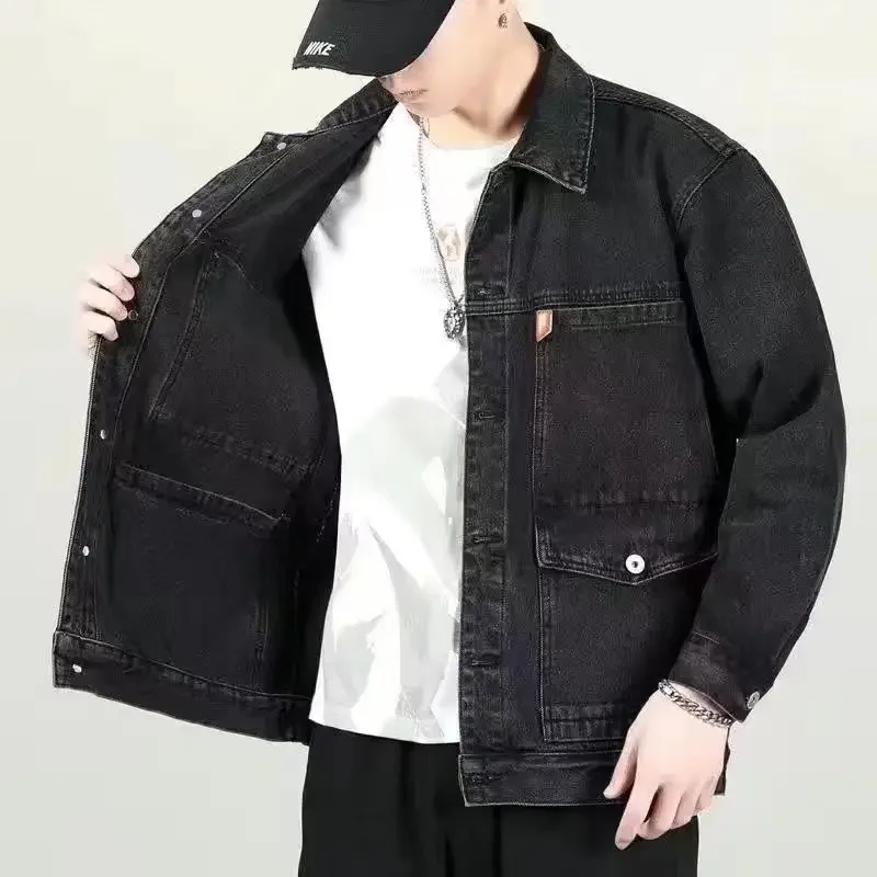 Veste en Jean Rembourrée en Laine pour Homme, Manteau en Denim, Manches Larges, Noir, Chaud, Cowboy Original, Nouvelle Collection, Grande Taille G L