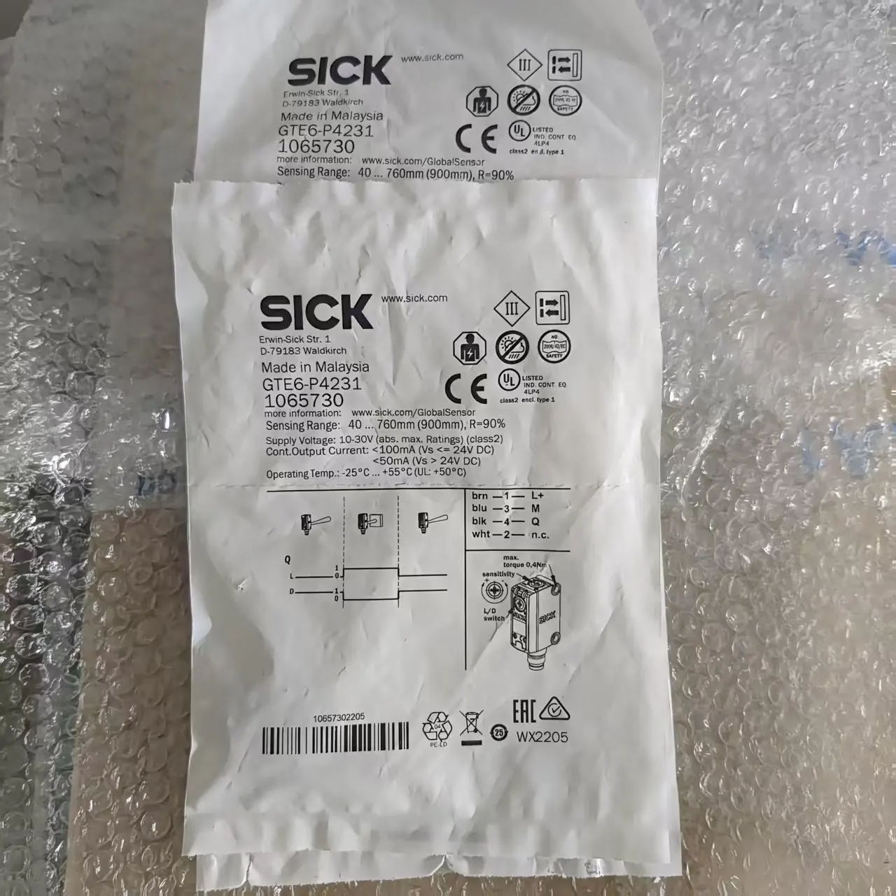 

Диффузный фотоэлектрический датчик Sick GTE6-P4231 Номер заказа 1065730 Фотоэлектрический переключатель Новый Оригинальный Подлинный
