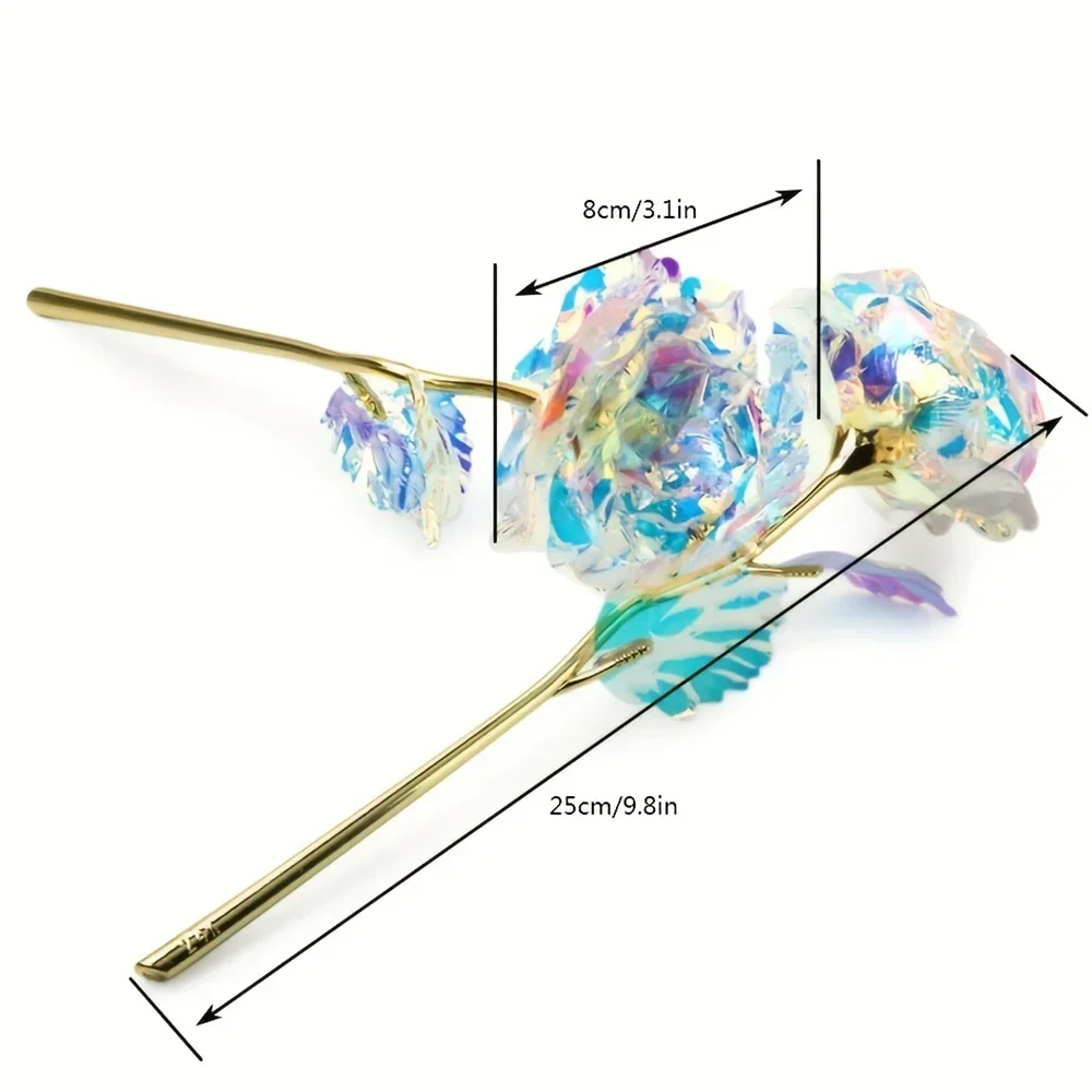 تشكيلة زهور أبدية من الورد الذهبي عيار 24 قيراط في قبة زجاجية هدية عيد الحب الرومانسية للنساء هدية الذكرى السنوية للزفاف