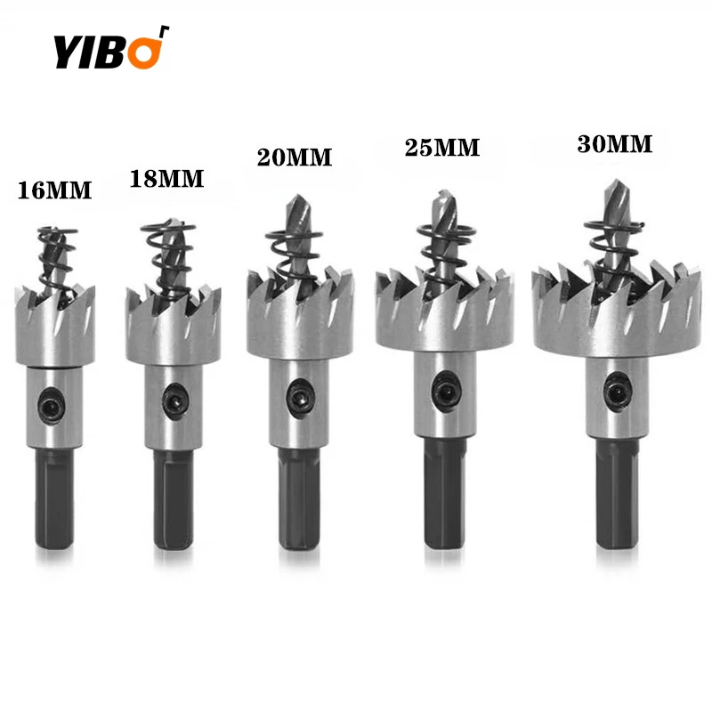 5PCS 16/18/20/25/30mm High Speed Steel Drill Bit For Stainless Steel Metalworking Cutter Alloy HSS Hole Saw