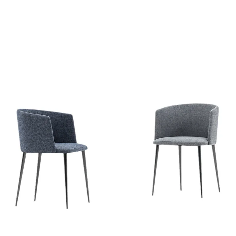 Italian light luxury leather dining chair, simple Nordic leisure backrest book hotel ballet