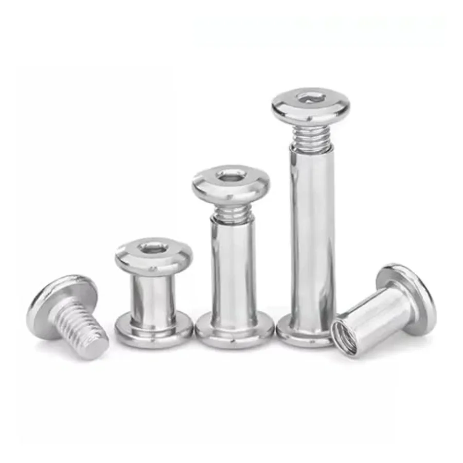 M6 D8mm-8mm 100Set 304 مسدس من الفولاذ المقاوم للصدأ المقبس المسمار قفل جبيرة الجوز مزيج ألبوم بعقب حساب كتاب مسمار #5