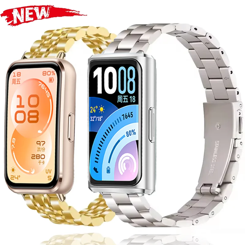 Metallarmband für Huawei Band 11 Pro 11, Edelstahl Komfortables Armband für Huawei Band 11 10 9 8, Gürtelzubehör