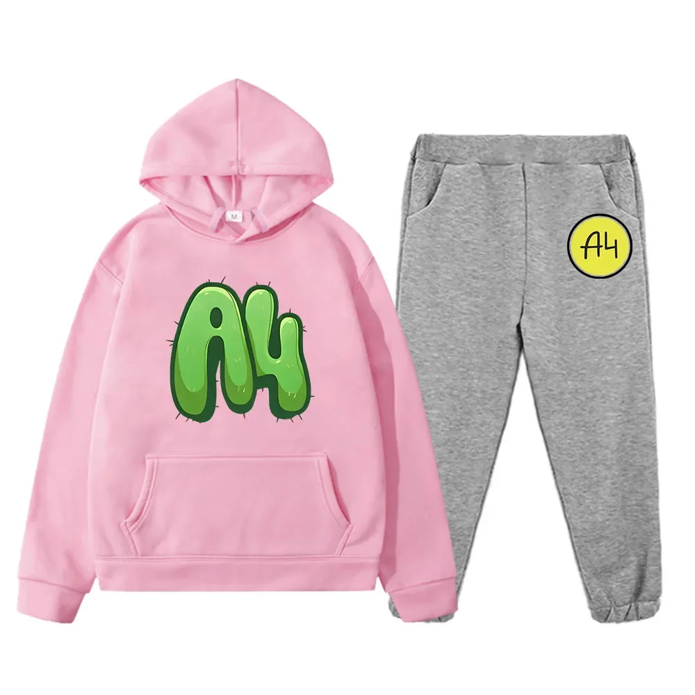 Мерч А4 VladA4 Fashion Anime Hoodies and Pants Set Cute Manga/comic Sweatshirt Boys/girls Clothes High Street Regular Streetwear