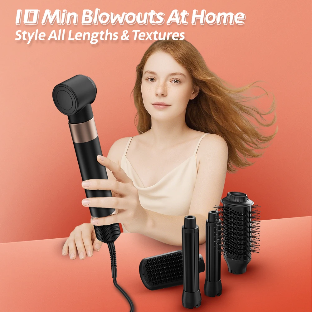 SMET Trending Professional  High Speed 5 in 1 One Step Blow Hair Dryer Brush One Step Volumizer Hair Dryer