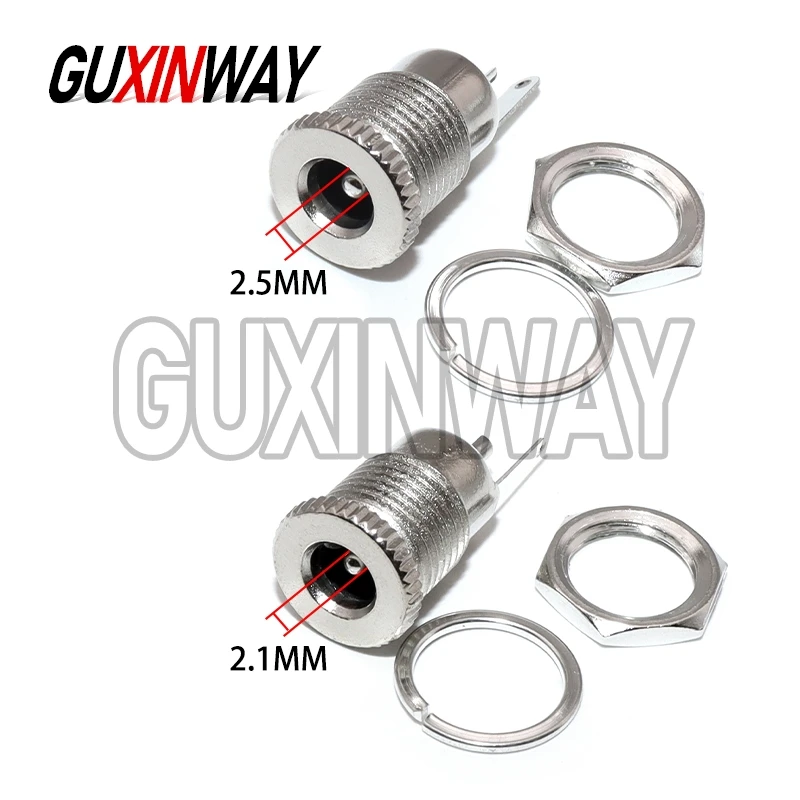 5PCS DC099 5.5mm x 2.1mm DC Power Jack Socket Female Panel Mount Connector Metal DC-099 Open Hole 11MM 5.5*2.1 5.5*2.5