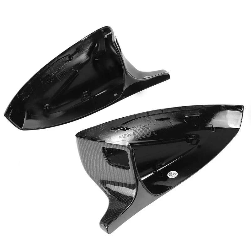 2X Carbon Fiber Style Car Side Rear View Mirror Cover Direct Replace Cap For- A3 8V S3 RS3 2014-2020 W/ Lane Assist