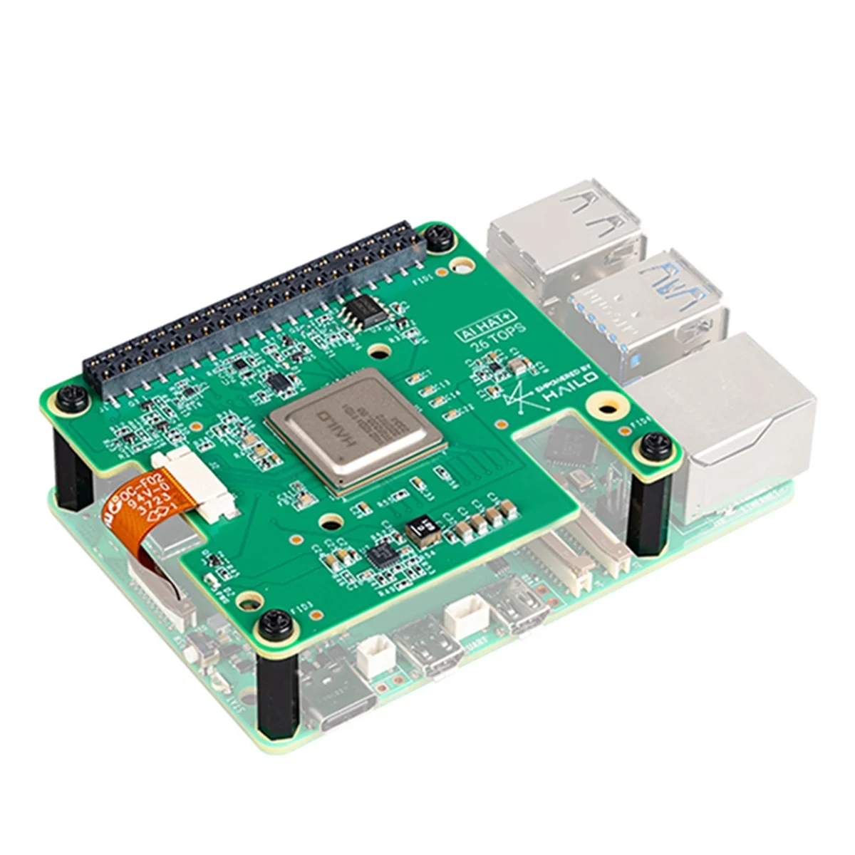 

For Raspberry Pi 5 AI HAT+ Expansion Board Kit, 26Tops Artificial Intelligence Module AI HAT