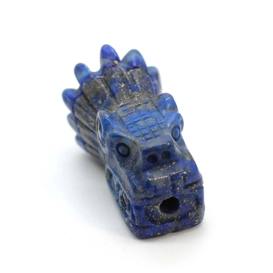 Unique Style Natural Gem Stone Engrave Dragon's head Pendant Fashion Reiki  Energy Jewelry Amethyst Rock Crystal image 4