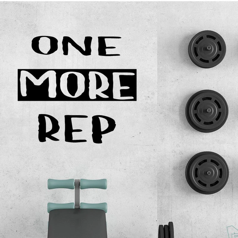One More Rep - Wall Decal Vinyl Sticker, Gym Quote, Gym Decor, Home Gym, Gym Wall Art,motivation Room Decoration Teenager 2318