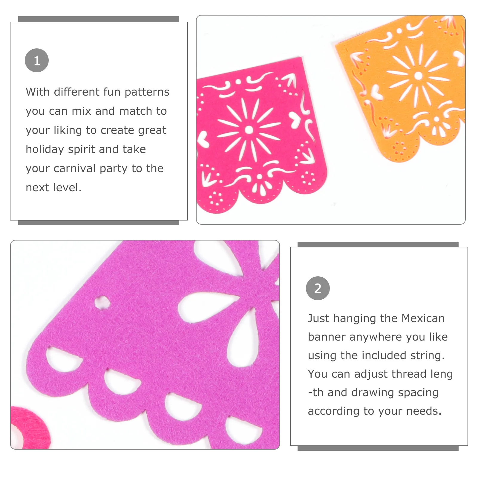 

1 set 1 Set Banner Hanging Decor For Fiesta Party Mexican Independence Day Celebration Outdoor Indoor Use