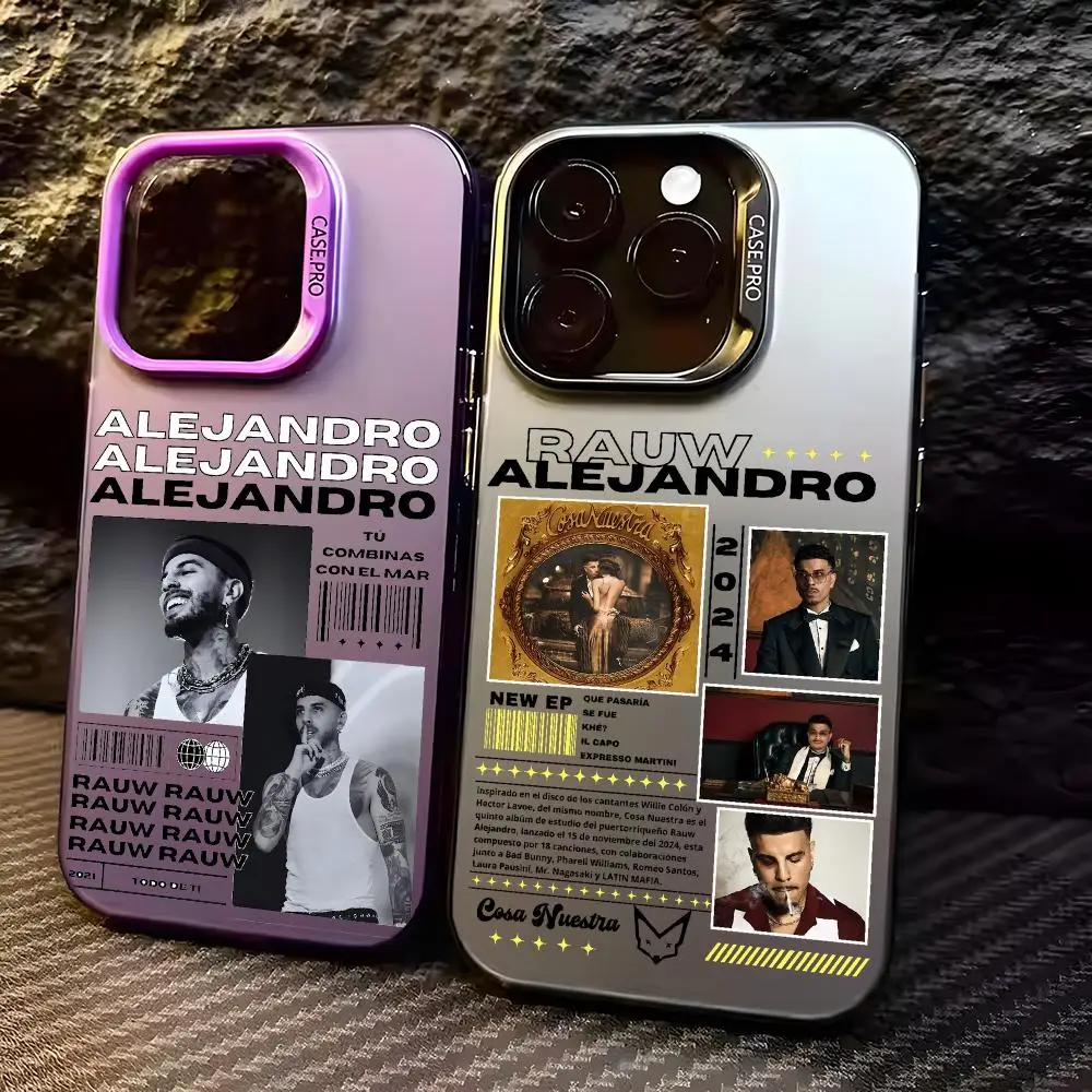 Singer R-Rauw Alejandro Phone Case For iPhone 18 17 16 15 14 13 12 11 Pro Max Designer Matte Laser Aurora Funda Phone Case