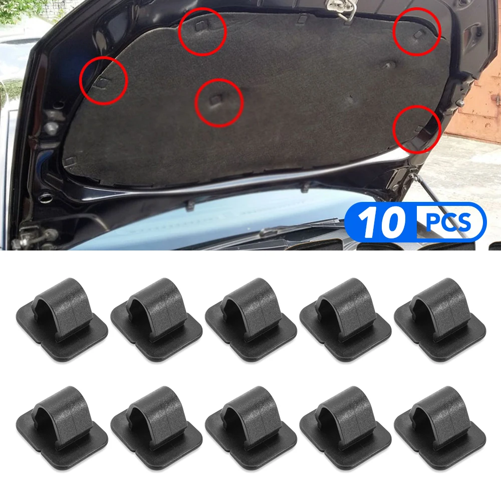 10pcs Car Hood Bonnet Insulation Clips Rivet Retainer Auto Fasteners Car Accessories