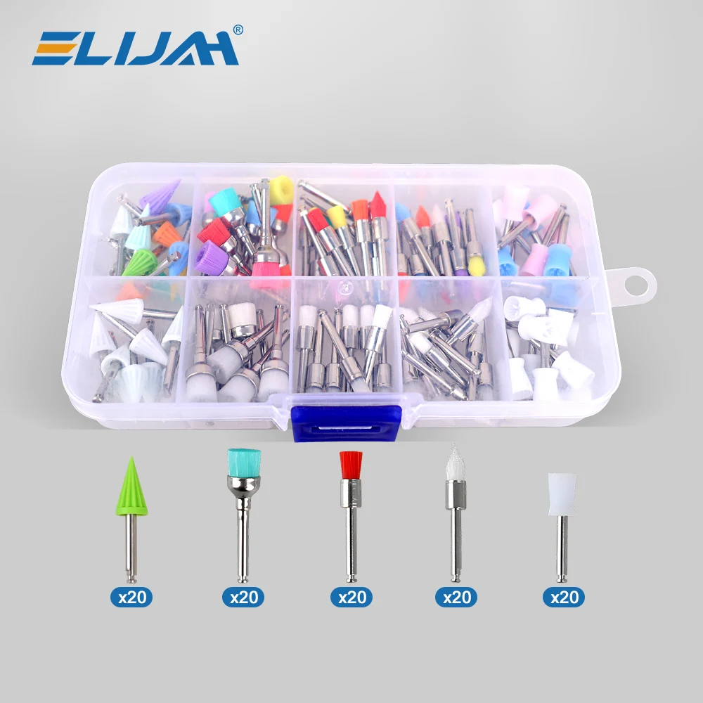 

SYJH 100pcs/Box Dental Prophy Brushes Disposable Thread Polishing Tapered Prophy Cup Prophylaxis Brushes Nylon Bristle Brush