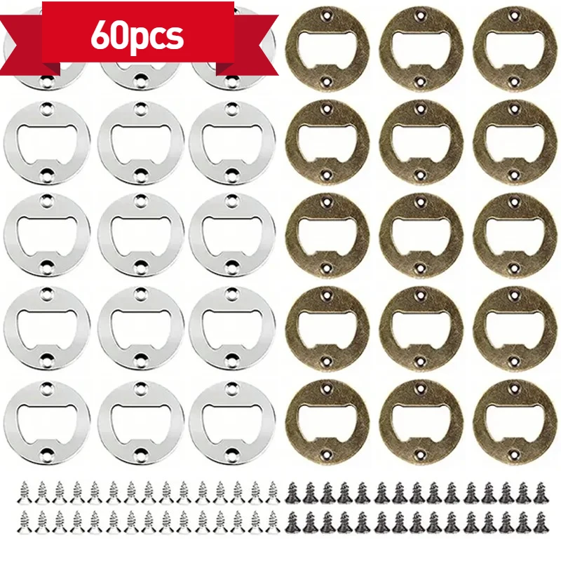 60PCS Mix Color DIY Bottle Opener Insert Kits Hardware Parts Accessories for Resin Mold Handmade Iron Bottle Opener Tools