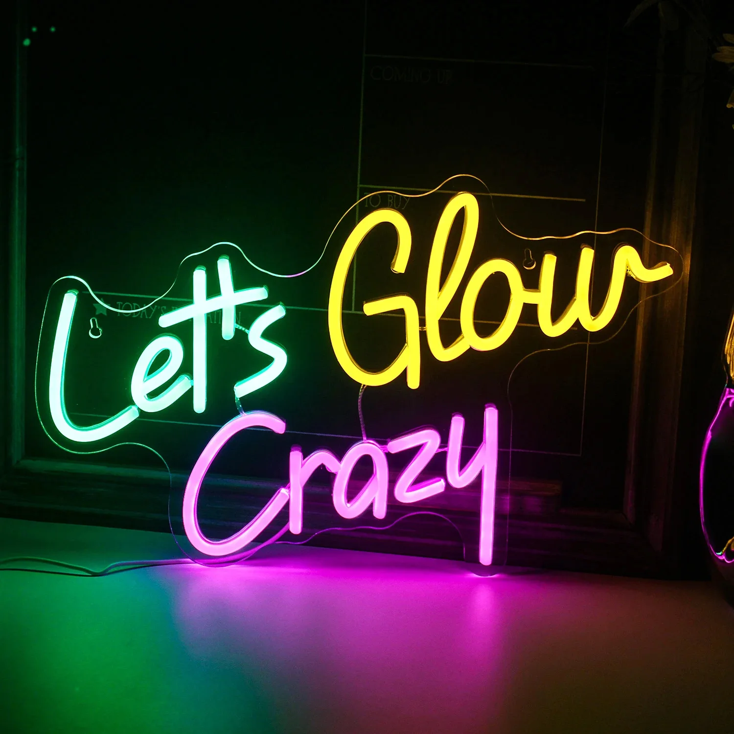 Светящиеся неоновые знаки Let's Glow Crazy для настенного декора, красочные светодиодные светильники, домашняя игра, украшение спальни, бара, дня рождения, вывеска, лампа