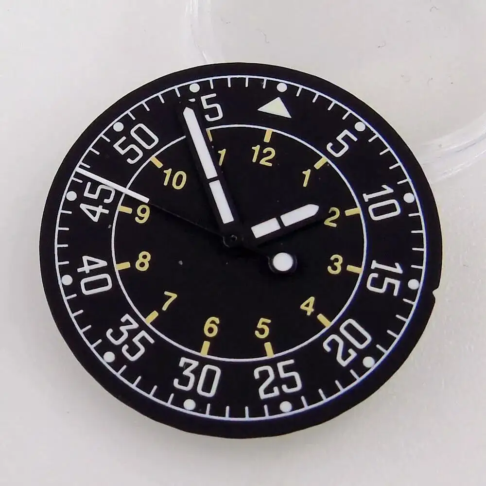 Pilot 29mm Black Luminous Dial Fit Vintage Style Seiko NH35A NH36A ETA 2824 8215 movement