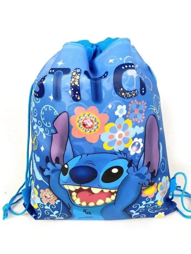 Lilo and Stitch Gift Bag Non-woven Kids Boys Girl Birthday Party Gift Shopping Bag Drawstring Backpack Christmas Party Supplies