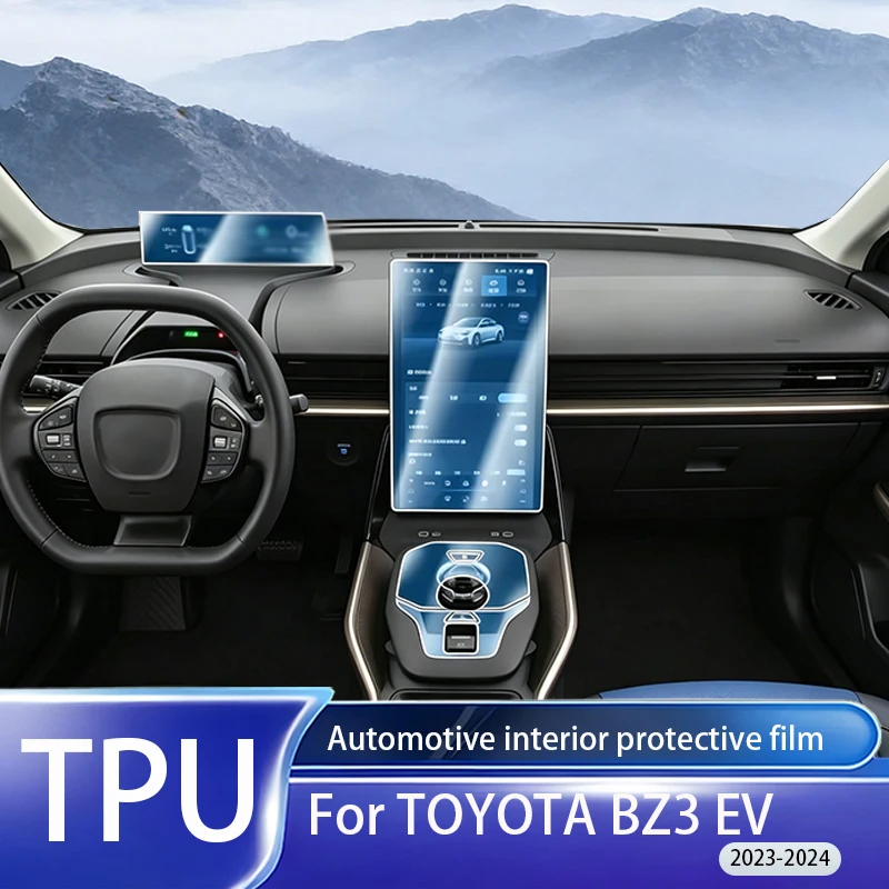 For TOYOTA BZ3 EV 2023-2024TPU transparent panel film, dashboard, navigation screen, central console PPF interior protection acc