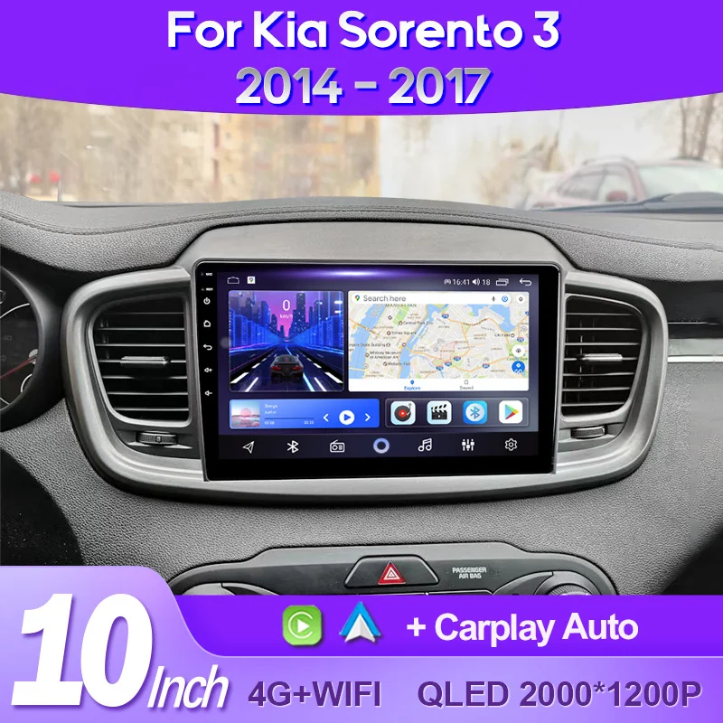 

QSZN For Kia Sorento 3 2014 - 2017 LHD 2K QLED Android 13 Car Radio Multimedia Video Player GPS AI Voice CarPlay 4G Head Unit