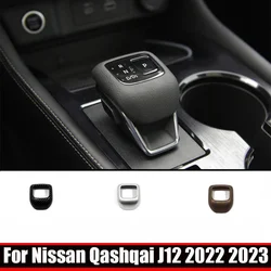 For Nissan Qashqai J12 X-Trail Rogue T33 2021 2022 2023 ABS Wood Inner Gear Head Knob Shift Cover Trim Decoration Accessories